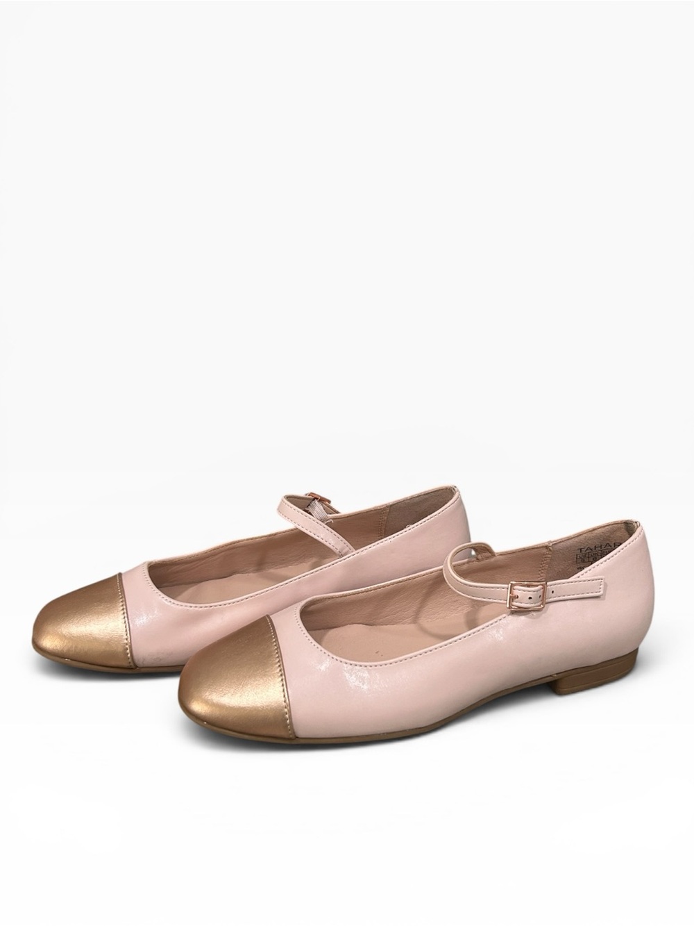 Tahari "Loft" Mary Jane Flat Vegan Leather Pink Rose Gold Size 8 - Picture 4 of 10